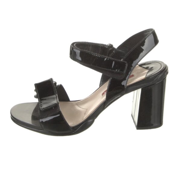 Prada Patent Leather Heeled Sandals | Size US 7 / EU 37 - Picture 13 of 16
